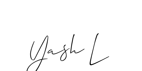 if you are searching for the best signature style for your name Yash L. so please give up your signature search. here we have designed multiple signature styles  using Allison_Script. Yash L signature style 2 images and pictures png