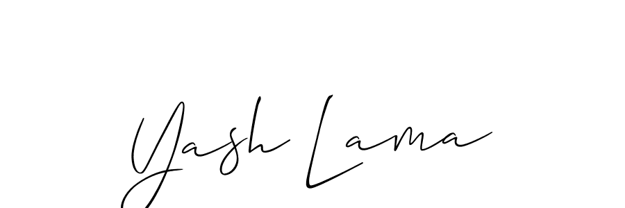 Use a signature maker to create a handwritten signature online. With this signature software, you can design (Allison_Script) your own signature for name Yash Lama. Yash Lama signature style 2 images and pictures png