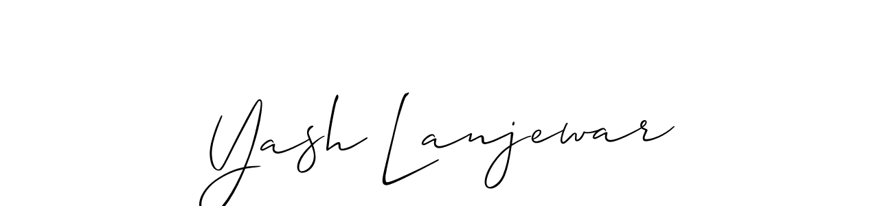 Use a signature maker to create a handwritten signature online. With this signature software, you can design (Allison_Script) your own signature for name Yash Lanjewar. Yash Lanjewar signature style 2 images and pictures png