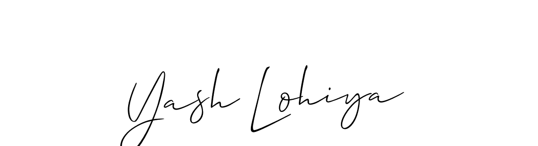 Use a signature maker to create a handwritten signature online. With this signature software, you can design (Allison_Script) your own signature for name Yash Lohiya. Yash Lohiya signature style 2 images and pictures png