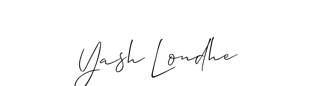 You should practise on your own different ways (Allison_Script) to write your name (Yash Londhe) in signature. don't let someone else do it for you. Yash Londhe signature style 2 images and pictures png