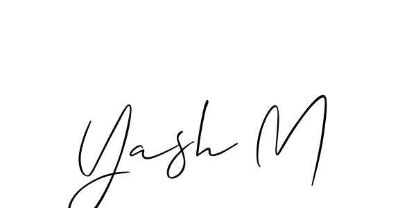 Allison_Script is a professional signature style that is perfect for those who want to add a touch of class to their signature. It is also a great choice for those who want to make their signature more unique. Get Yash M name to fancy signature for free. Yash M signature style 2 images and pictures png