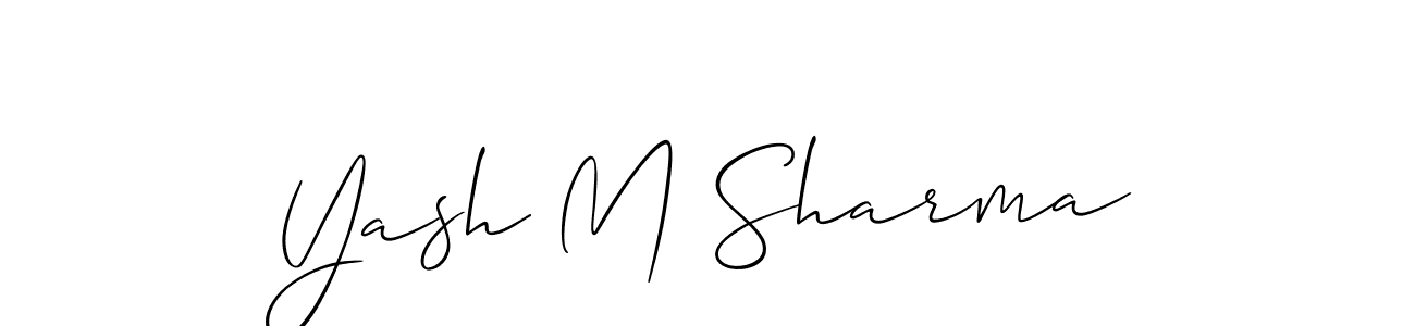 How to make Yash M Sharma name signature. Use Allison_Script style for creating short signs online. This is the latest handwritten sign. Yash M Sharma signature style 2 images and pictures png