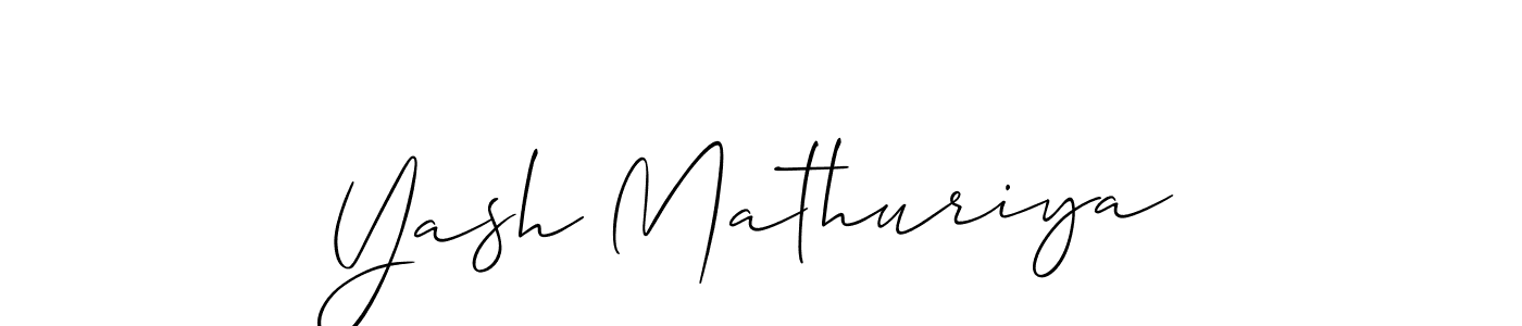 Design your own signature with our free online signature maker. With this signature software, you can create a handwritten (Allison_Script) signature for name Yash Mathuriya. Yash Mathuriya signature style 2 images and pictures png