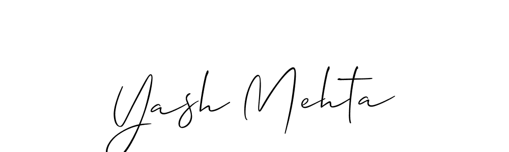 Also we have Yash Mehta name is the best signature style. Create professional handwritten signature collection using Allison_Script autograph style. Yash Mehta signature style 2 images and pictures png