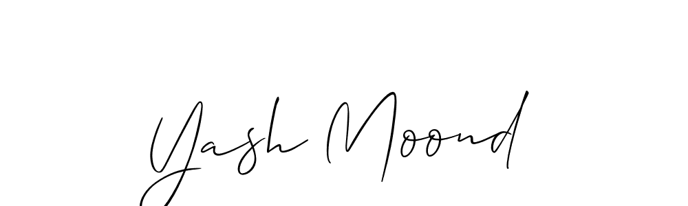 Make a short Yash Moond signature style. Manage your documents anywhere anytime using Allison_Script. Create and add eSignatures, submit forms, share and send files easily. Yash Moond signature style 2 images and pictures png