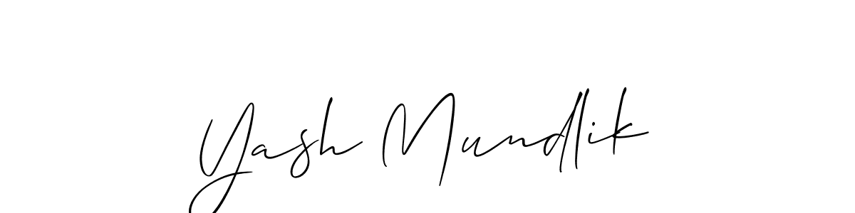 Design your own signature with our free online signature maker. With this signature software, you can create a handwritten (Allison_Script) signature for name Yash Mundlik. Yash Mundlik signature style 2 images and pictures png
