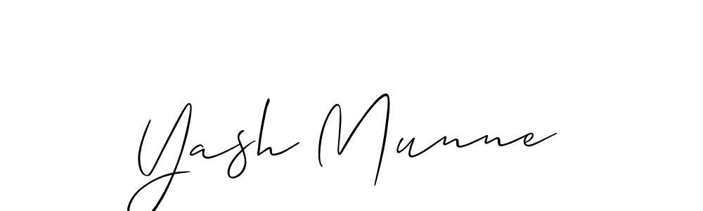 How to make Yash Munne signature? Allison_Script is a professional autograph style. Create handwritten signature for Yash Munne name. Yash Munne signature style 2 images and pictures png