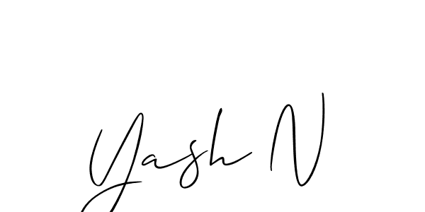 Use a signature maker to create a handwritten signature online. With this signature software, you can design (Allison_Script) your own signature for name Yash N. Yash N signature style 2 images and pictures png