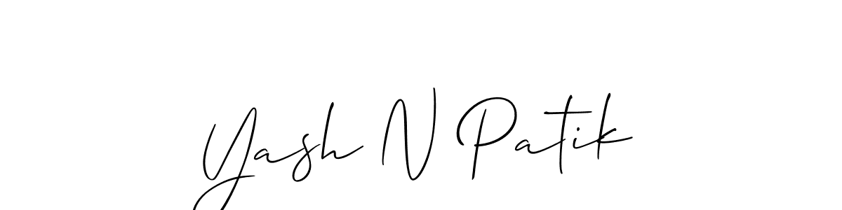 How to make Yash N Patik signature? Allison_Script is a professional autograph style. Create handwritten signature for Yash N Patik name. Yash N Patik signature style 2 images and pictures png