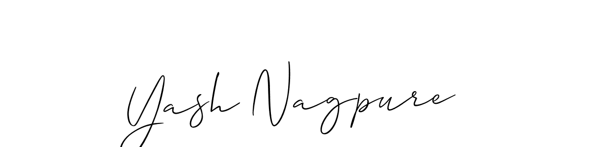 Allison_Script is a professional signature style that is perfect for those who want to add a touch of class to their signature. It is also a great choice for those who want to make their signature more unique. Get Yash Nagpure name to fancy signature for free. Yash Nagpure signature style 2 images and pictures png