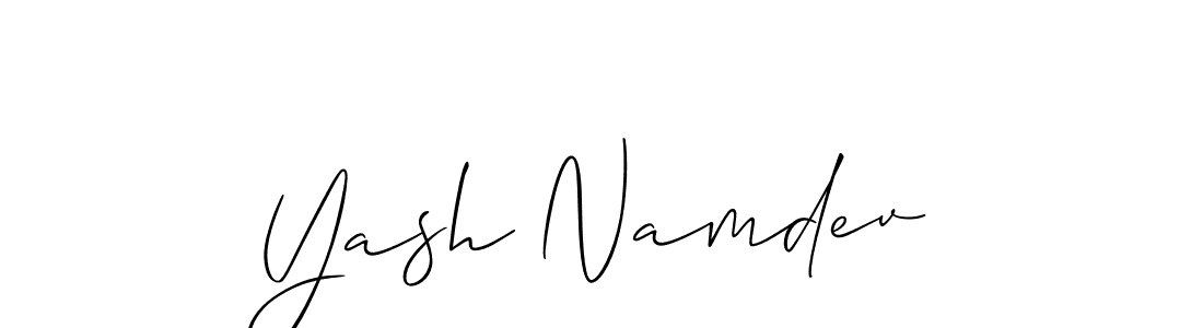 Also we have Yash Namdev name is the best signature style. Create professional handwritten signature collection using Allison_Script autograph style. Yash Namdev signature style 2 images and pictures png