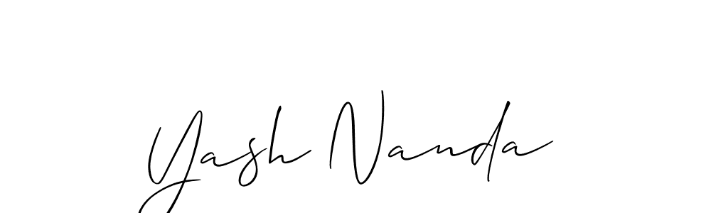 Make a beautiful signature design for name Yash Nanda. With this signature (Allison_Script) style, you can create a handwritten signature for free. Yash Nanda signature style 2 images and pictures png