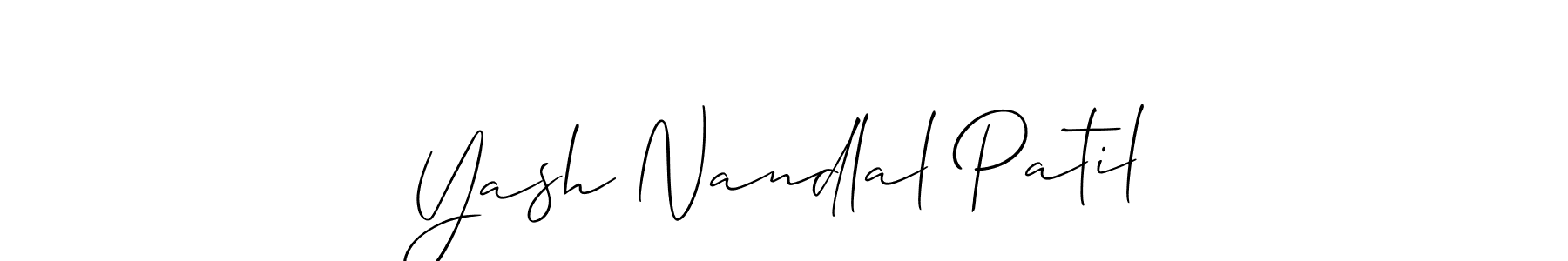Make a short Yash Nandlal Patil signature style. Manage your documents anywhere anytime using Allison_Script. Create and add eSignatures, submit forms, share and send files easily. Yash Nandlal Patil signature style 2 images and pictures png