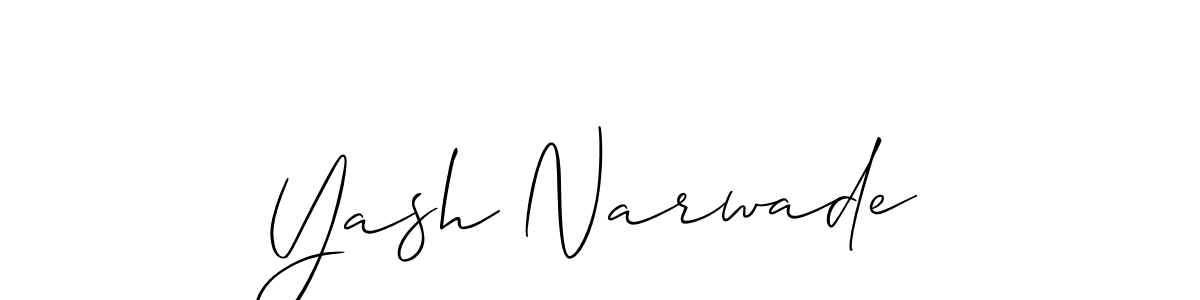 Design your own signature with our free online signature maker. With this signature software, you can create a handwritten (Allison_Script) signature for name Yash Narwade. Yash Narwade signature style 2 images and pictures png