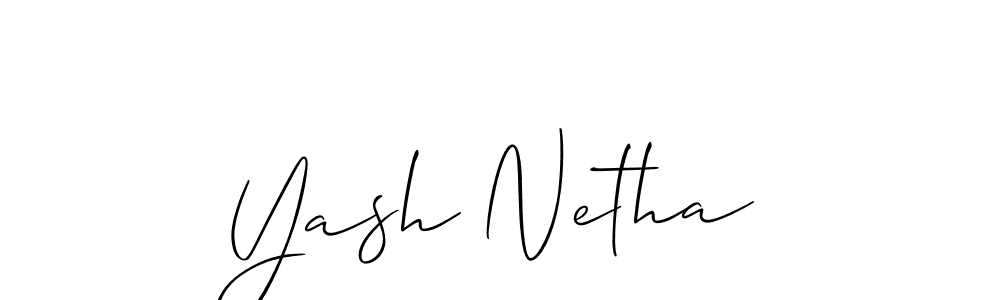 Make a beautiful signature design for name Yash Netha. With this signature (Allison_Script) style, you can create a handwritten signature for free. Yash Netha signature style 2 images and pictures png