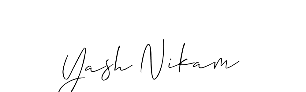 How to make Yash Nikam signature? Allison_Script is a professional autograph style. Create handwritten signature for Yash Nikam name. Yash Nikam signature style 2 images and pictures png