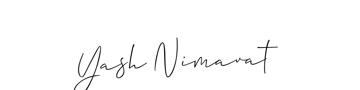 Use a signature maker to create a handwritten signature online. With this signature software, you can design (Allison_Script) your own signature for name Yash Nimavat. Yash Nimavat signature style 2 images and pictures png