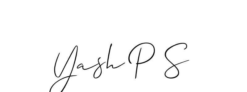 How to make Yash P S signature? Allison_Script is a professional autograph style. Create handwritten signature for Yash P S name. Yash P S signature style 2 images and pictures png