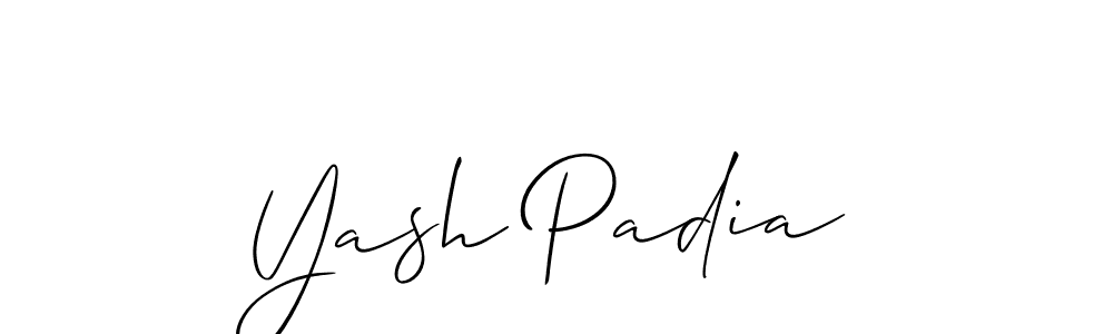 Design your own signature with our free online signature maker. With this signature software, you can create a handwritten (Allison_Script) signature for name Yash Padia. Yash Padia signature style 2 images and pictures png