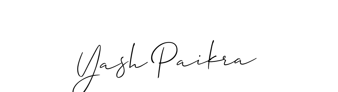 How to make Yash Paikra name signature. Use Allison_Script style for creating short signs online. This is the latest handwritten sign. Yash Paikra signature style 2 images and pictures png