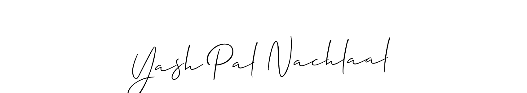 Also You can easily find your signature by using the search form. We will create Yash Pal Nachlaal name handwritten signature images for you free of cost using Allison_Script sign style. Yash Pal Nachlaal signature style 2 images and pictures png