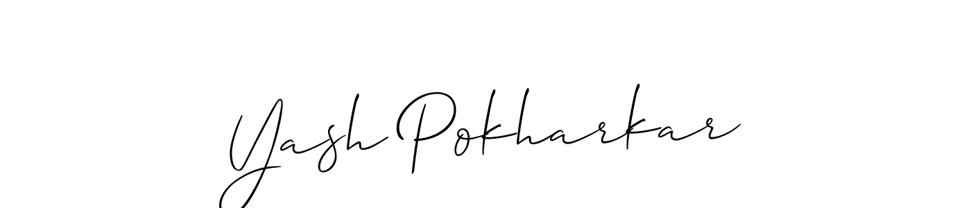 It looks lik you need a new signature style for name Yash Pokharkar. Design unique handwritten (Allison_Script) signature with our free signature maker in just a few clicks. Yash Pokharkar signature style 2 images and pictures png