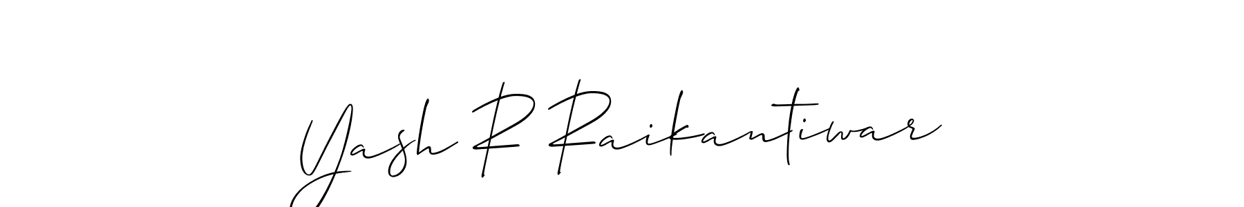 Design your own signature with our free online signature maker. With this signature software, you can create a handwritten (Allison_Script) signature for name Yash R Raikantiwar. Yash R Raikantiwar signature style 2 images and pictures png