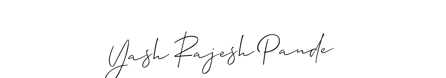 Allison_Script is a professional signature style that is perfect for those who want to add a touch of class to their signature. It is also a great choice for those who want to make their signature more unique. Get Yash Rajesh Pande name to fancy signature for free. Yash Rajesh Pande signature style 2 images and pictures png