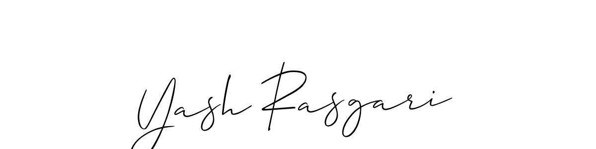 How to make Yash Rasgari name signature. Use Allison_Script style for creating short signs online. This is the latest handwritten sign. Yash Rasgari signature style 2 images and pictures png