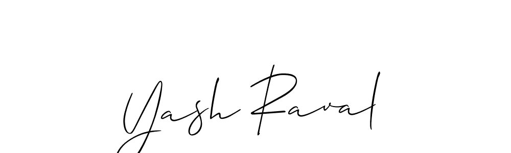 The best way (Allison_Script) to make a short signature is to pick only two or three words in your name. The name Yash Raval include a total of six letters. For converting this name. Yash Raval signature style 2 images and pictures png