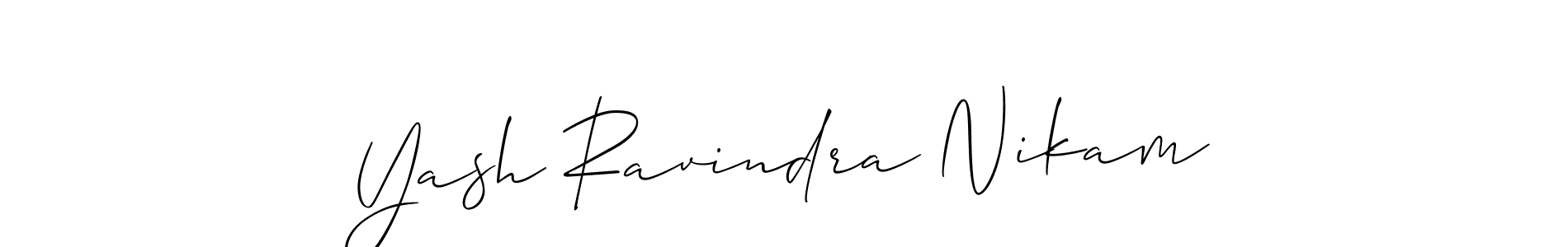 This is the best signature style for the Yash Ravindra Nikam name. Also you like these signature font (Allison_Script). Mix name signature. Yash Ravindra Nikam signature style 2 images and pictures png