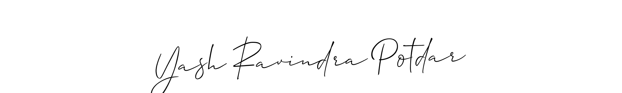 Create a beautiful signature design for name Yash Ravindra Potdar. With this signature (Allison_Script) fonts, you can make a handwritten signature for free. Yash Ravindra Potdar signature style 2 images and pictures png