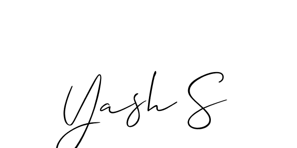 Create a beautiful signature design for name Yash S. With this signature (Allison_Script) fonts, you can make a handwritten signature for free. Yash S signature style 2 images and pictures png