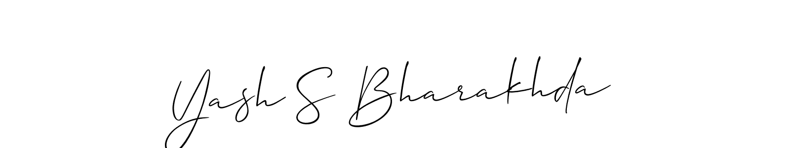 Design your own signature with our free online signature maker. With this signature software, you can create a handwritten (Allison_Script) signature for name Yash S Bharakhda. Yash S Bharakhda signature style 2 images and pictures png