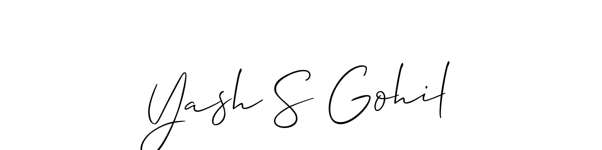 Also we have Yash S Gohil name is the best signature style. Create professional handwritten signature collection using Allison_Script autograph style. Yash S Gohil signature style 2 images and pictures png