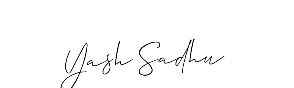 The best way (Allison_Script) to make a short signature is to pick only two or three words in your name. The name Yash Sadhu include a total of six letters. For converting this name. Yash Sadhu signature style 2 images and pictures png