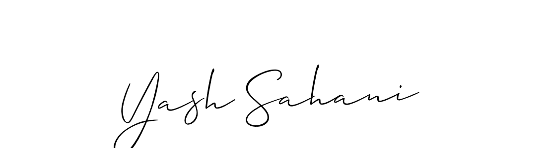 Also we have Yash Sahani name is the best signature style. Create professional handwritten signature collection using Allison_Script autograph style. Yash Sahani signature style 2 images and pictures png