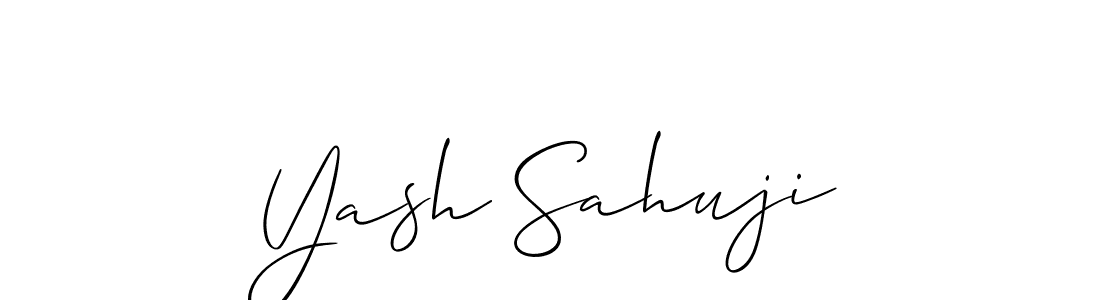 It looks lik you need a new signature style for name Yash Sahuji. Design unique handwritten (Allison_Script) signature with our free signature maker in just a few clicks. Yash Sahuji signature style 2 images and pictures png