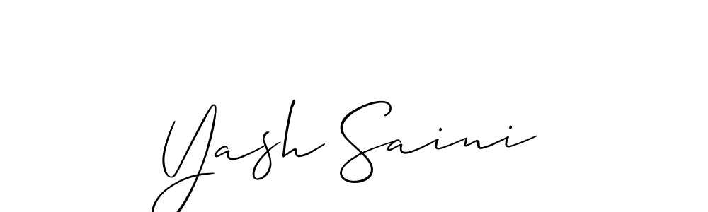 How to make Yash Saini signature? Allison_Script is a professional autograph style. Create handwritten signature for Yash Saini name. Yash Saini signature style 2 images and pictures png