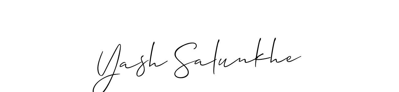 Also we have Yash Salunkhe name is the best signature style. Create professional handwritten signature collection using Allison_Script autograph style. Yash Salunkhe signature style 2 images and pictures png