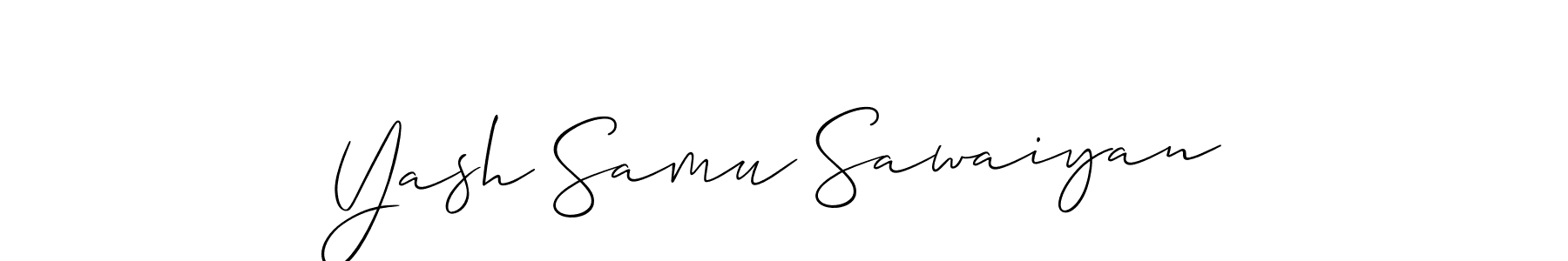 Also we have Yash Samu Sawaiyan name is the best signature style. Create professional handwritten signature collection using Allison_Script autograph style. Yash Samu Sawaiyan signature style 2 images and pictures png