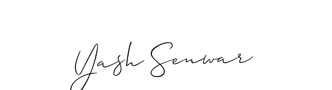 Yash Senwar stylish signature style. Best Handwritten Sign (Allison_Script) for my name. Handwritten Signature Collection Ideas for my name Yash Senwar. Yash Senwar signature style 2 images and pictures png