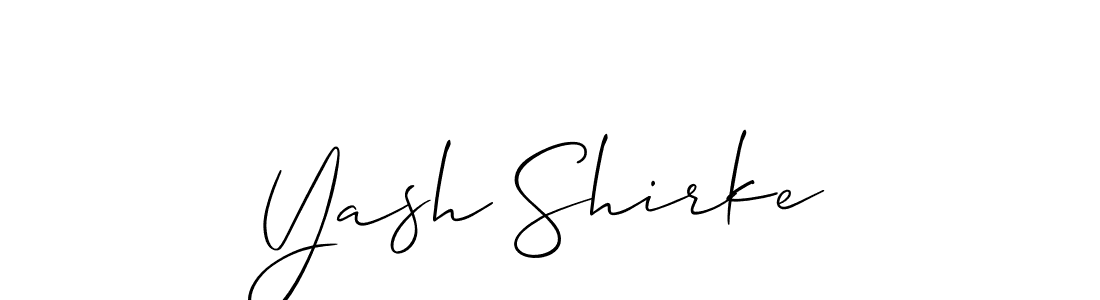 How to make Yash Shirke name signature. Use Allison_Script style for creating short signs online. This is the latest handwritten sign. Yash Shirke signature style 2 images and pictures png