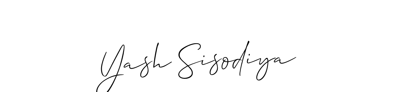 Use a signature maker to create a handwritten signature online. With this signature software, you can design (Allison_Script) your own signature for name Yash Sisodiya. Yash Sisodiya signature style 2 images and pictures png