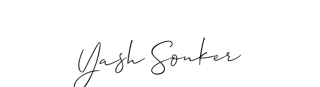 Also we have Yash Sonker name is the best signature style. Create professional handwritten signature collection using Allison_Script autograph style. Yash Sonker signature style 2 images and pictures png