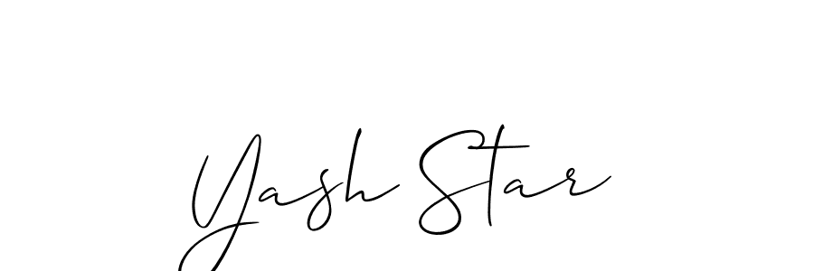 It looks lik you need a new signature style for name Yash Star. Design unique handwritten (Allison_Script) signature with our free signature maker in just a few clicks. Yash Star signature style 2 images and pictures png