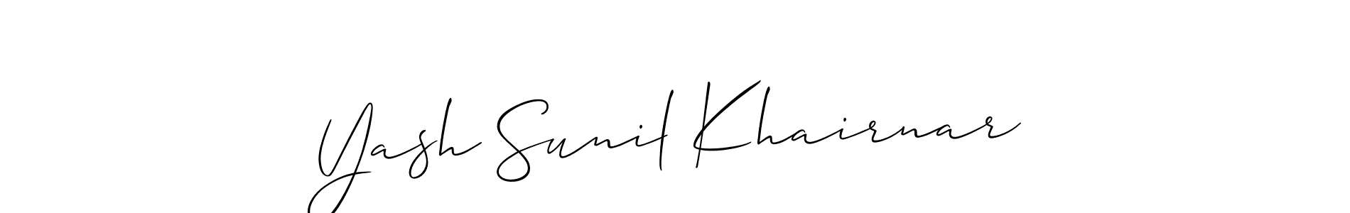 Similarly Allison_Script is the best handwritten signature design. Signature creator online .You can use it as an online autograph creator for name Yash Sunil Khairnar. Yash Sunil Khairnar signature style 2 images and pictures png