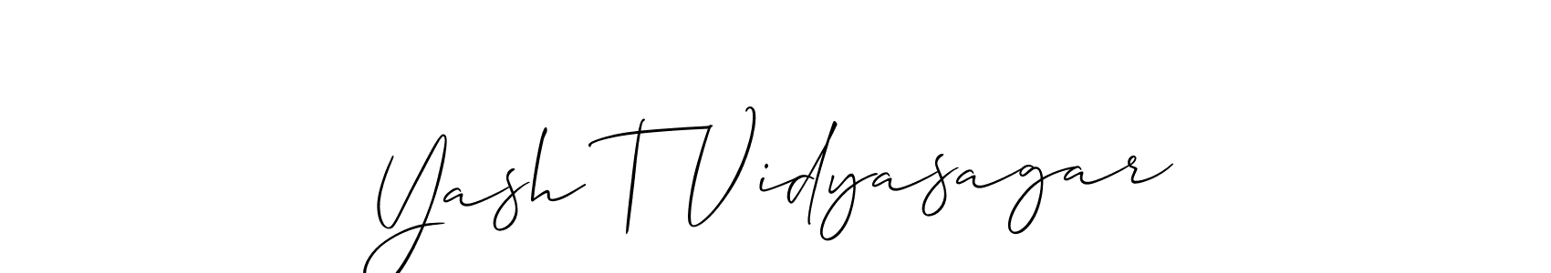 Also we have Yash T Vidyasagar name is the best signature style. Create professional handwritten signature collection using Allison_Script autograph style. Yash T Vidyasagar signature style 2 images and pictures png