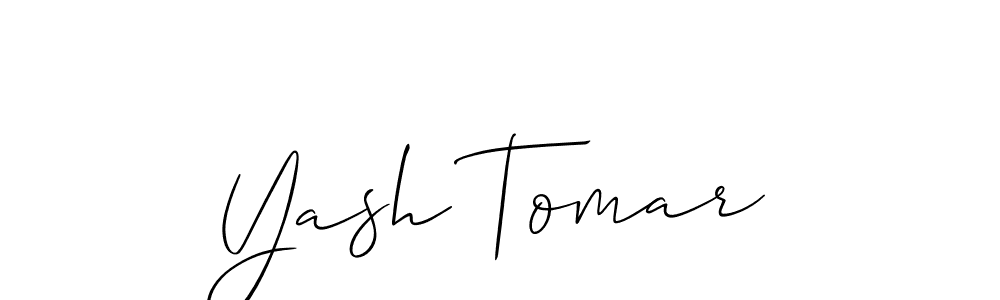 Create a beautiful signature design for name Yash Tomar. With this signature (Allison_Script) fonts, you can make a handwritten signature for free. Yash Tomar signature style 2 images and pictures png